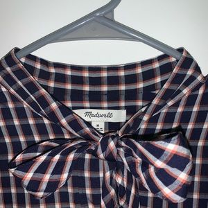 Madewell Tie Collar Long Sleeve Blouse Top
